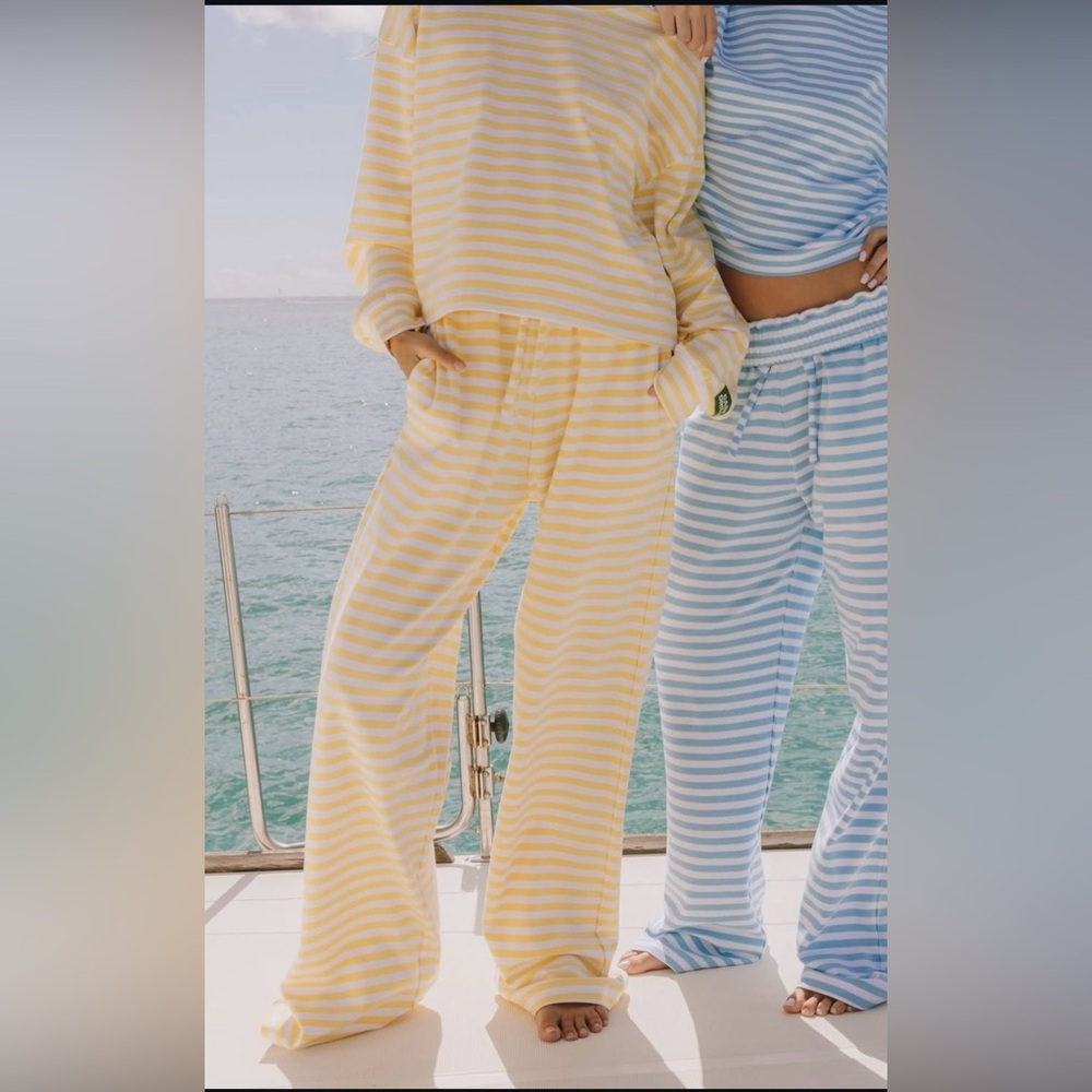 Daily Drills Yellow Striped Lounge Set
